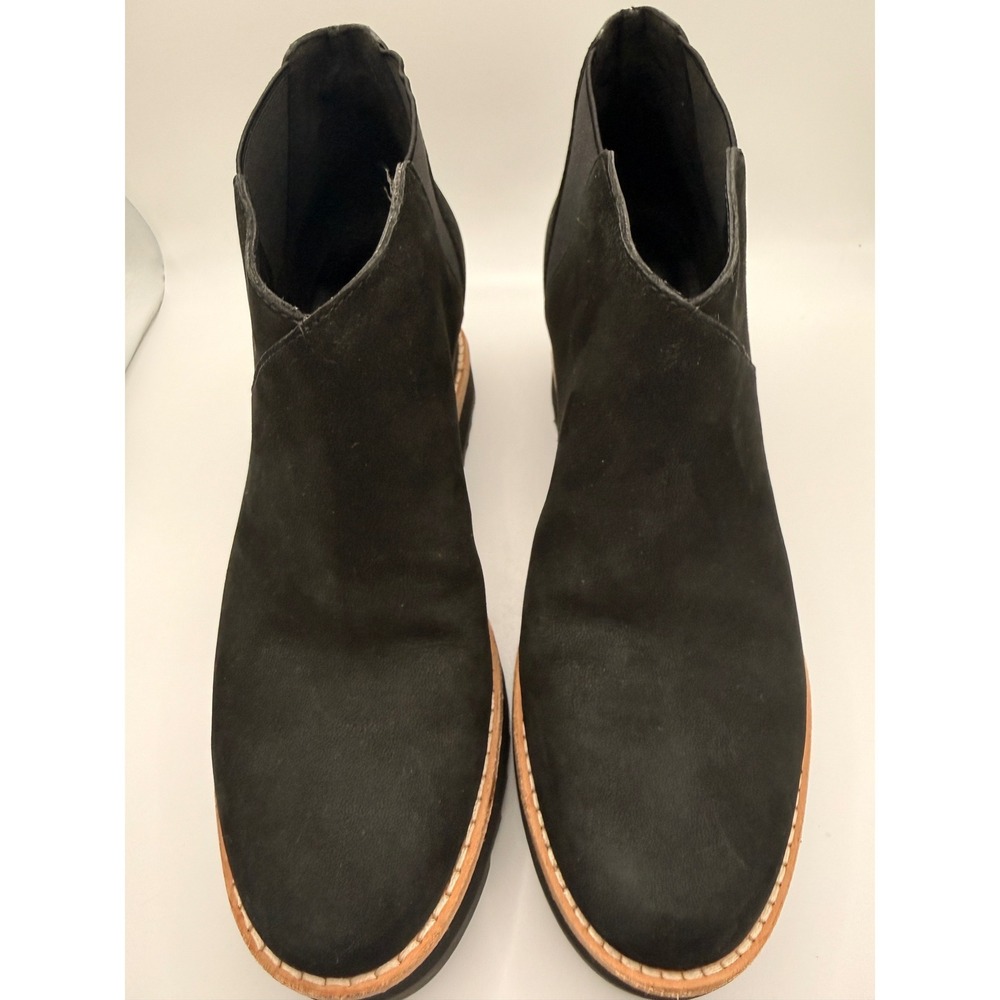 Eileen Fisher Ankle Boots Womens 7 Black Suede Ripple Sole Platform